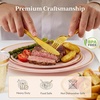 Lifewit 350PCS Gold Plastic Pre-Wrapped Tableware Sets for 50 Guests(Pink)