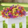 Lifewit Fall Artificial Flowers for Outdoor, Faux Flowers for Garden Decor(4 Mix Color(fuchsia Purple Yellow Red))