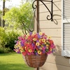 Lifewit Fall Artificial Flowers for Outdoor, Faux Flowers for Garden Decor(4 Mix Color(fuchsia Purple Yellow Red))