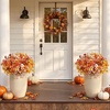 Lifewit Fall Artificial Flowers for Outdoor, Faux Flowers for Garden Decor(Orange Brown)