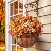 Lifewit Fall Artificial Flowers for Outdoor, Faux Flowers for Garden Decor(Orange Brown)