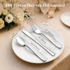 Lifewit Silver Plastic Silverware, Disposable Heavy Duty flatware Set(Silver)