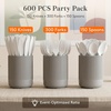 Lifewit White Plastic Silverware, Disposable Heavy Duty flatware Set(White)