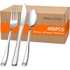 Lifewit Silver Plastic Silverware, Disposable Heavy Duty flatware Set(Silver)