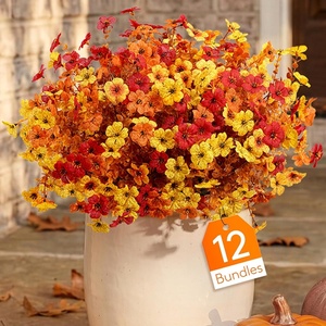 Lifewit Fall Artificial Flowers for Outdoor, Faux Flowers for Garden Decor(Sunset Orange)