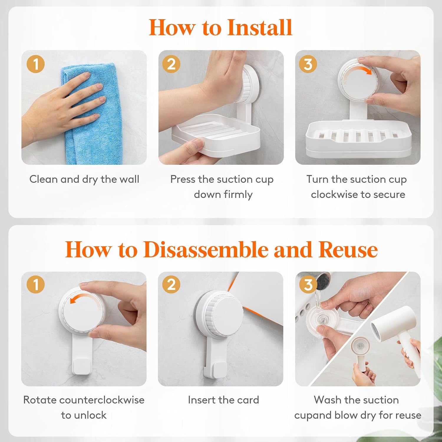 image:imageLifewit Suction Cup Soap Dish for Shower 1 Pack Drainable Soap Holder for Bathroom Kitchen Wall NODrilling Removable Bar Soap Sponge Rack for Glass Window Strong Vacuum Suction AntiDrop White