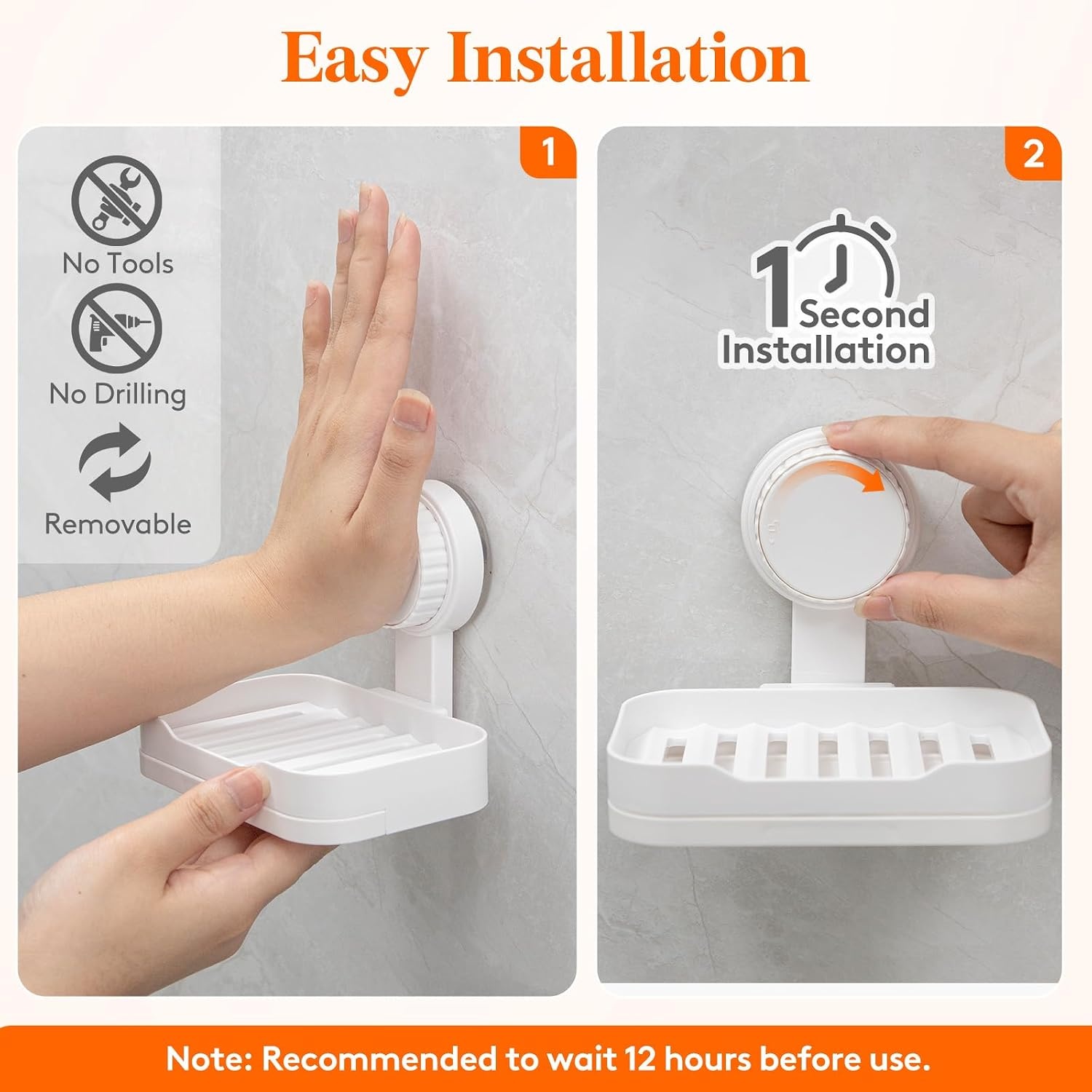 image:imageLifewit Suction Cup Soap Dish for Shower 1 Pack Drainable Soap Holder for Bathroom Kitchen Wall NODrilling Removable Bar Soap Sponge Rack for Glass Window Strong Vacuum Suction AntiDrop White