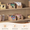 Lifewit Handwoven PP Wicker Storage Basket, Waterproof Imitation Rattan Basket with Built-in Handles, Trapezoid Baskets for Organizing Shelves, Pantry, Burlywood, 4-Pack