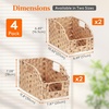 Lifewit Handwoven PP Wicker Storage Basket, Waterproof Imitation Rattan Basket with Built-in Handles, Trapezoid Baskets for Organizing Shelves, Pantry, Burlywood, 4-Pack