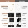 Lifewit Hanging Jewelry Organizer Storage Roll, Felt Stud Earring Display Holder with Sticky Hooks, 672 Earrings Holes, 3 Metal Hooks for 36 Necklaces, Jewelry Hanger on Door or Wall, 1 Pack, Black