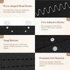 Lifewit Hanging Jewelry Organizer Storage Roll, Felt Stud Earring Display Holder with Sticky Hooks, 672 Earrings Holes, 3 Metal Hooks for 36 Necklaces, Jewelry Hanger on Door or Wall, 1 Pack, Black