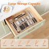 Lifewit Silverware Organizer for Kitchen Drawer, Expandable Utensil Tray for Spoons Forks Knives, Adjustable Flatware Cutlery Holder Storage, Clear