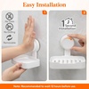 Lifewit Suction Cup Soap Dish for Shower, 1 Pack Drainable Soap Holder for Bathroom Kitchen Wall, NO-Drilling Removable Bar Soap Sponge Rack for Glass Window Strong Vacuum Suction Anti-Drop, White