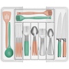 Lifewit Silverware Organizer for Kitchen Drawer, Expandable Utensil Tray for Spoons Forks Knives, Adjustable Flatware Cutlery Holder Storage, Clear